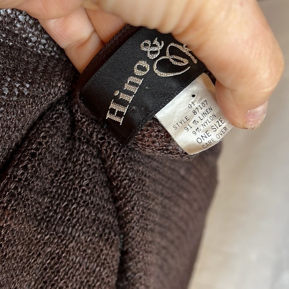 Hino and Malee One Size Brown Linen Summer Sweater - Picture 6 of 9